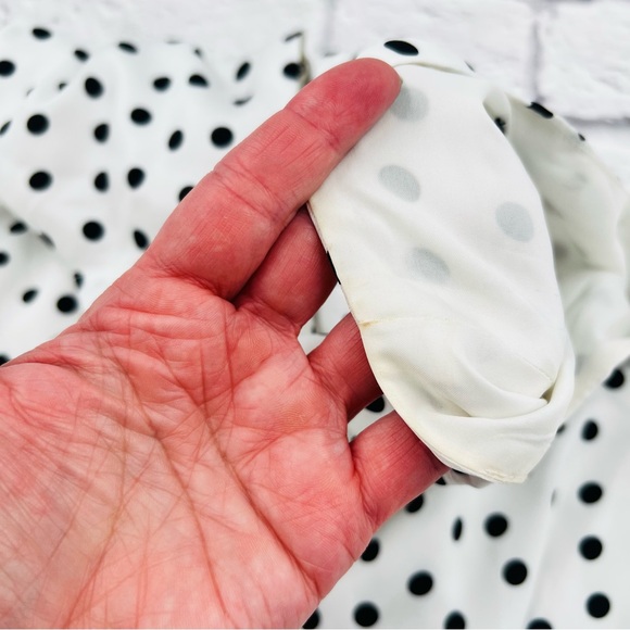 Karl Lagerfeld Black and White Polka Dot Dress Womans Size 6 Sleeveless High Low - Picture 9 of 9